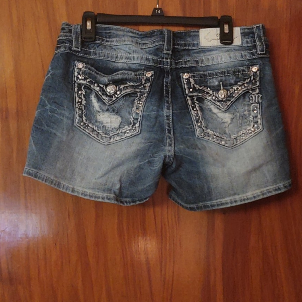 Miss Me jeans shorts, distressed, bling pockets